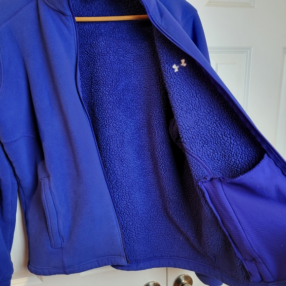 Under Armour Fleece‎ Sherpa Zip-Up Jacket Purple Women's Large - Picture 5 of 9